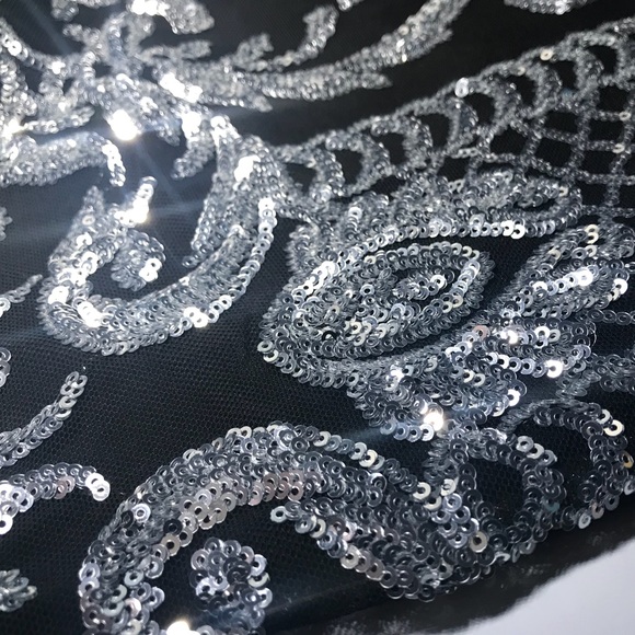 LAST 1▪️Sequin Black Silver Party Romper - Picture 6 of 8